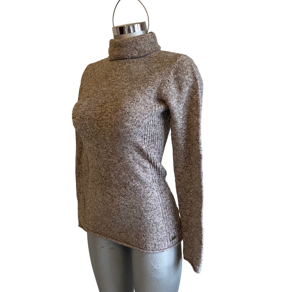 Columbia Fitted Turtleneck Knit Top Cozy Outdoor Skiing Layer Size Small Stretch